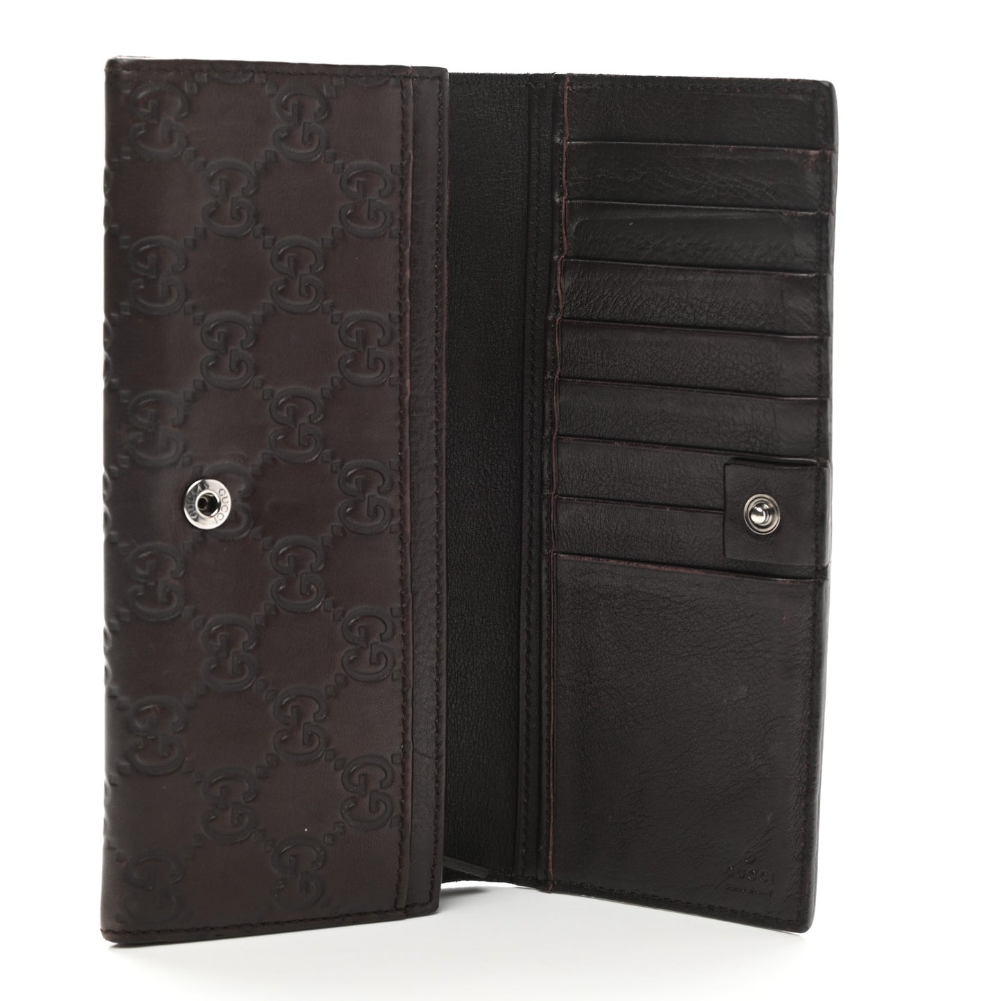 Guccissima Avel Continental Flap Wallet Brown
