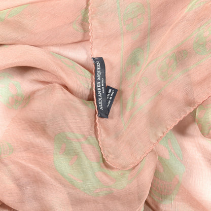 Alexander McQueen Silk Chiffon Skull Scarf Pink 3 of 3