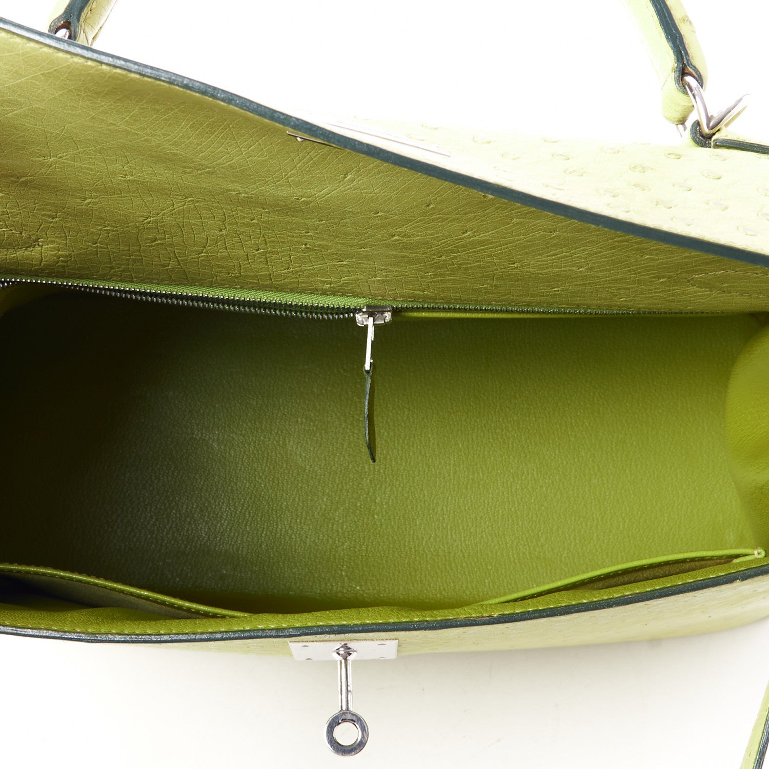 Hermes Ostrich Kelly Sellier 32 Vert Anis 14 of 34