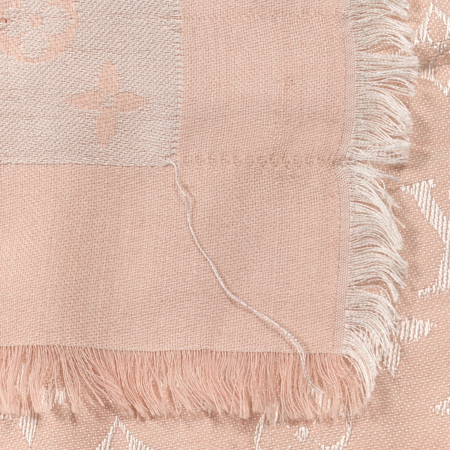 Silk Wool Monogram Shawl Rose
