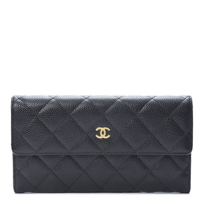 Chanel Caviar Quilted Large Flap Wallet Black 1 of 9
