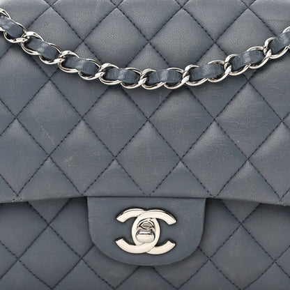 Chanel Lambskin Quilted Medium Double Flap Dark Grey 8 of 17
