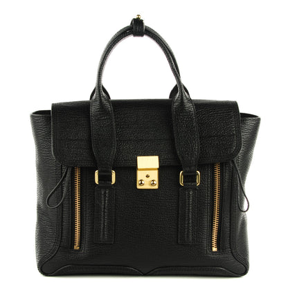 3.1 Phillip Lim 3.1 Textured Calfskin Medium Pashli Satchel Black 1 of 11