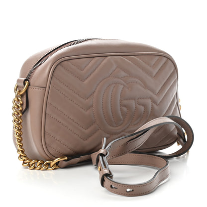Gucci Calfskin Matelasse Small GG Marmont Chain Shoulder Bag Porcelain Rose 3 of 10