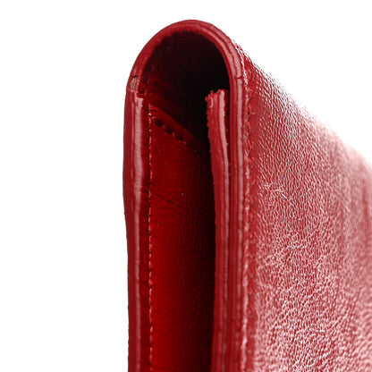 Saint Laurent Textured Patent Monogram Large Belle De Jour Clutch Red 8 of 8