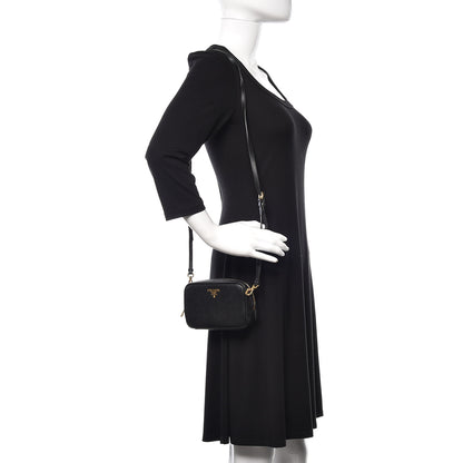 Prada Saffiano Mini Camera Crossbody Bag Black 2 of 12