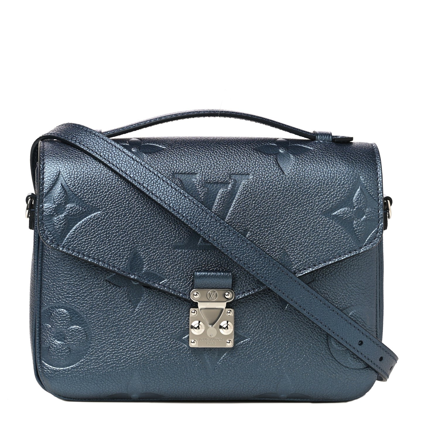 Metallic Empreinte Monogram Giant Pochette Metis Navy Nacre