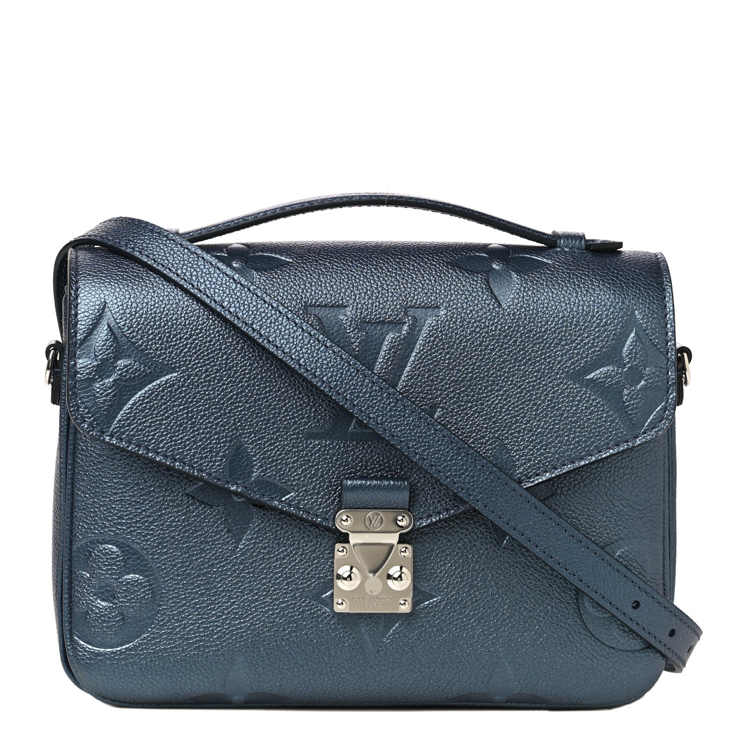 Louis Vuitton Metallic Empreinte Monogram Giant Pochette Metis Navy Nacre 1 of 9