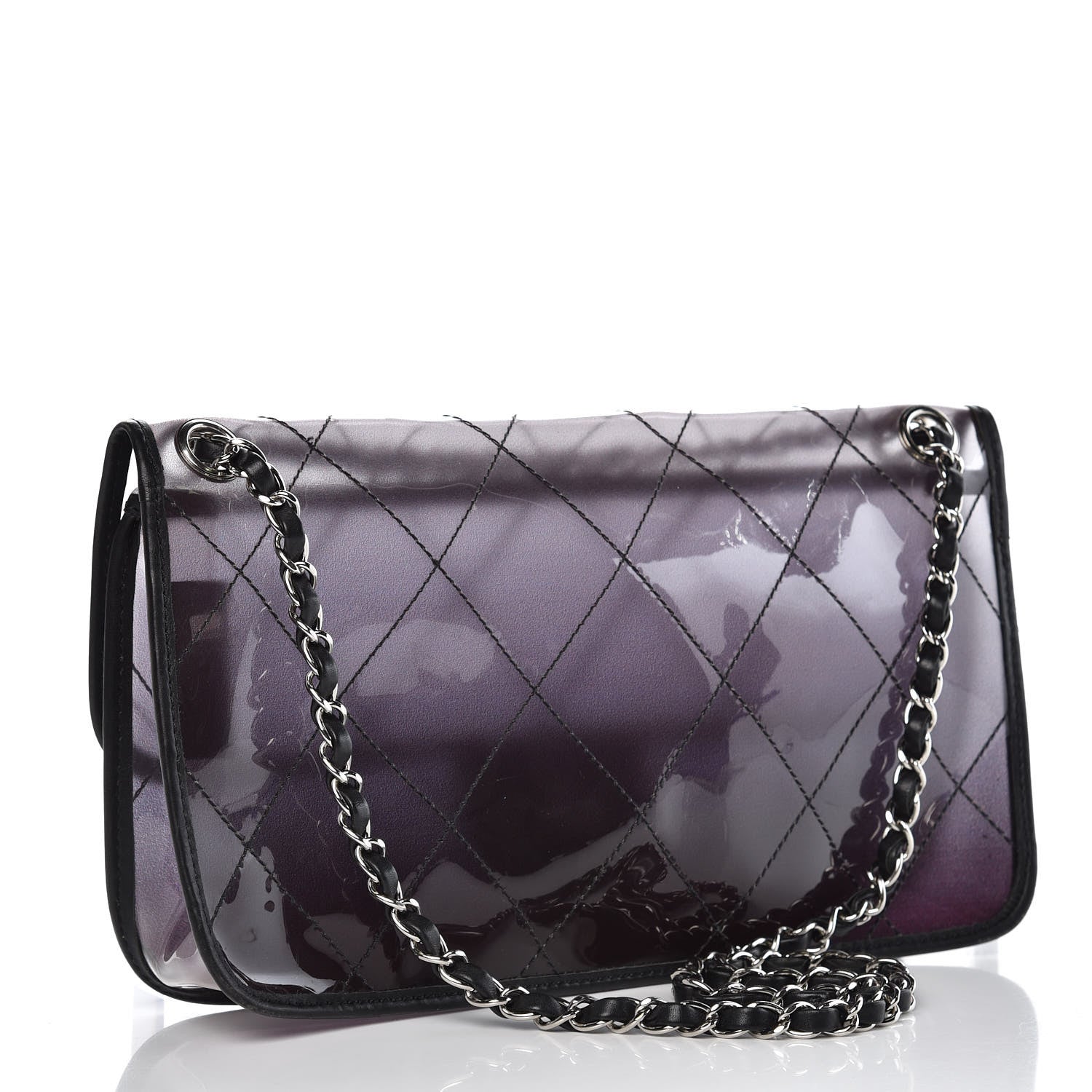 Chanel Vinyl Quilted Degrade Jumbo Single Flap Black 3 of 14