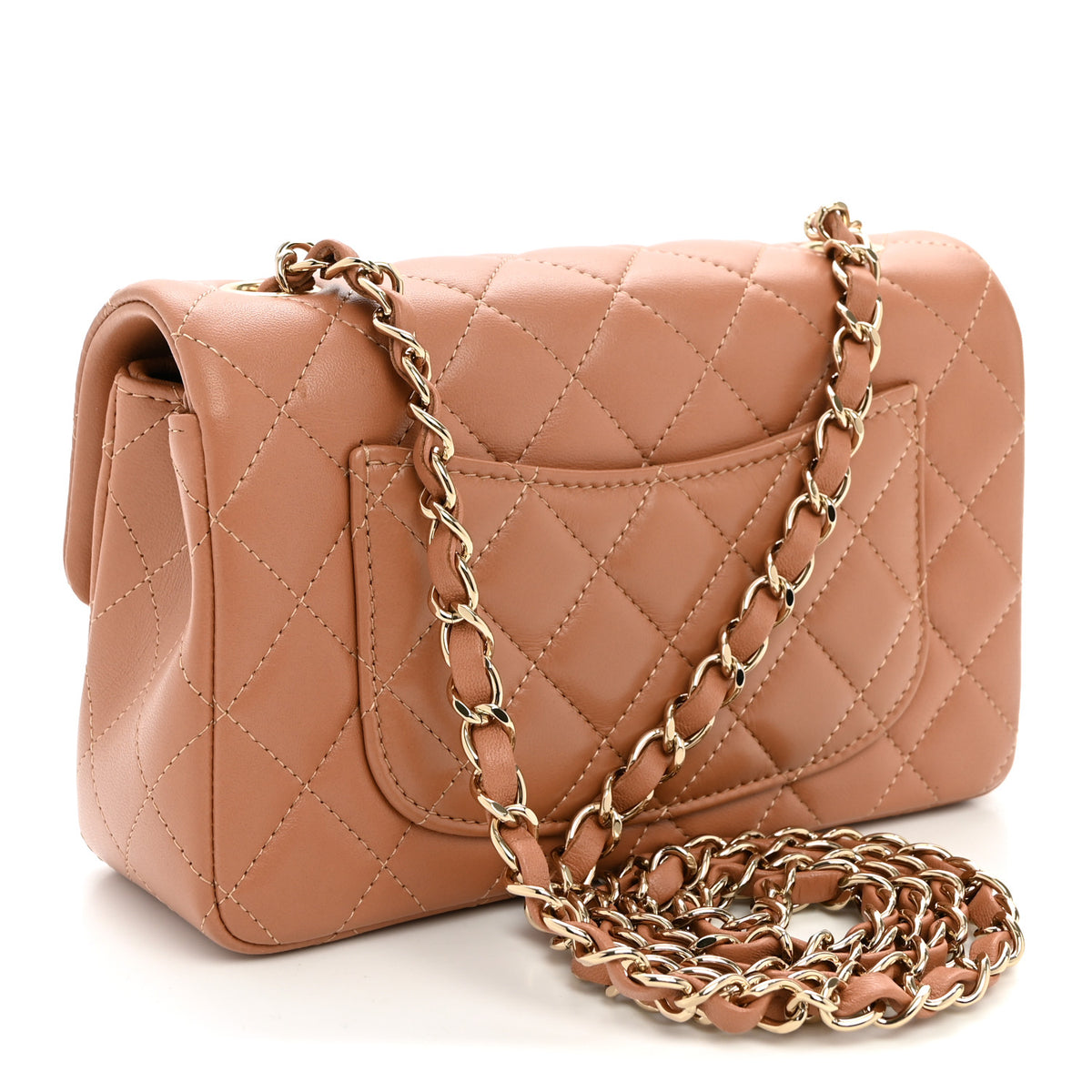 Chanel Lambskin Quilted Mini Rectangular Flap Brown 3 of 10