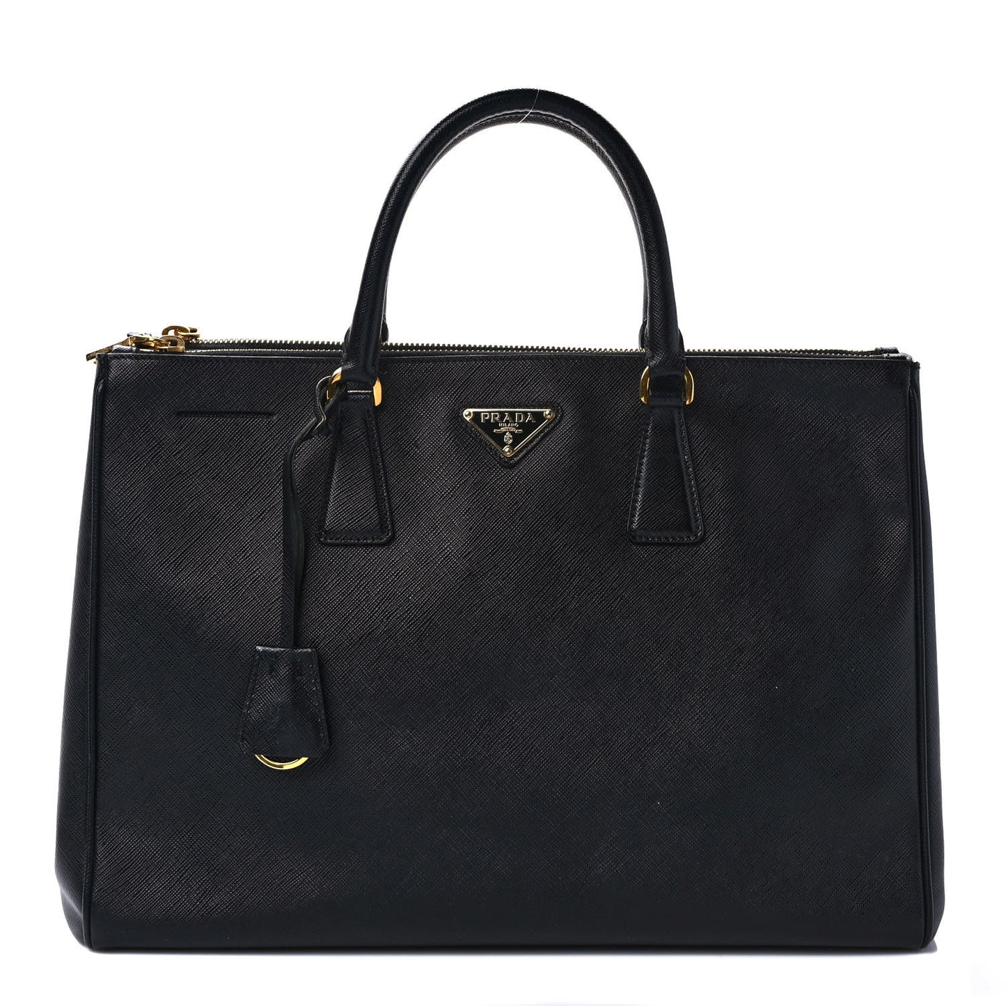 Saffiano Large Galleria Double Zip Tote Black