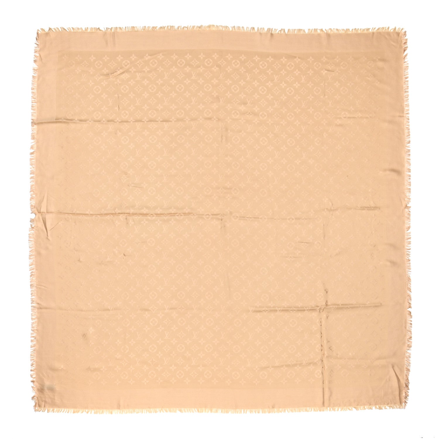 Louis Vuitton Silk Wool Monogram Shine Shawl Gold 1 of 5