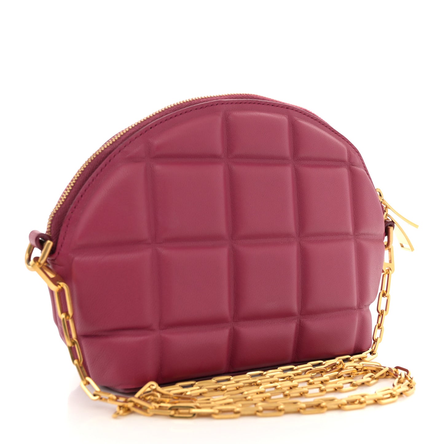 Padded Nappa Mini Half Moon Bag Purple
