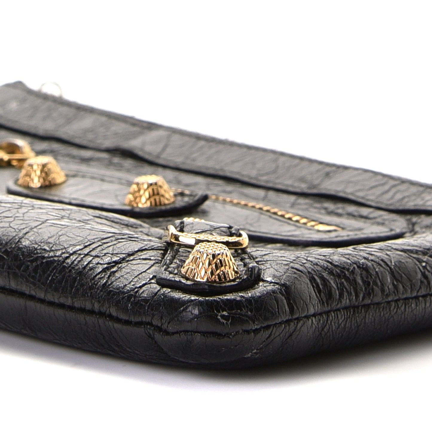 Agneau Giant 12 Gold Hardware Pouch Black