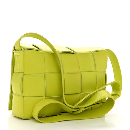 Bottega Veneta Lambskin Maxi Intrecciato Cassette Crossbody Bag Acid Kiwi 3 of 10