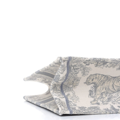 Christian Dior Canvas Embroidered Medium Dioriviera Toile De Jouy Book Tote Gray 8 of 12