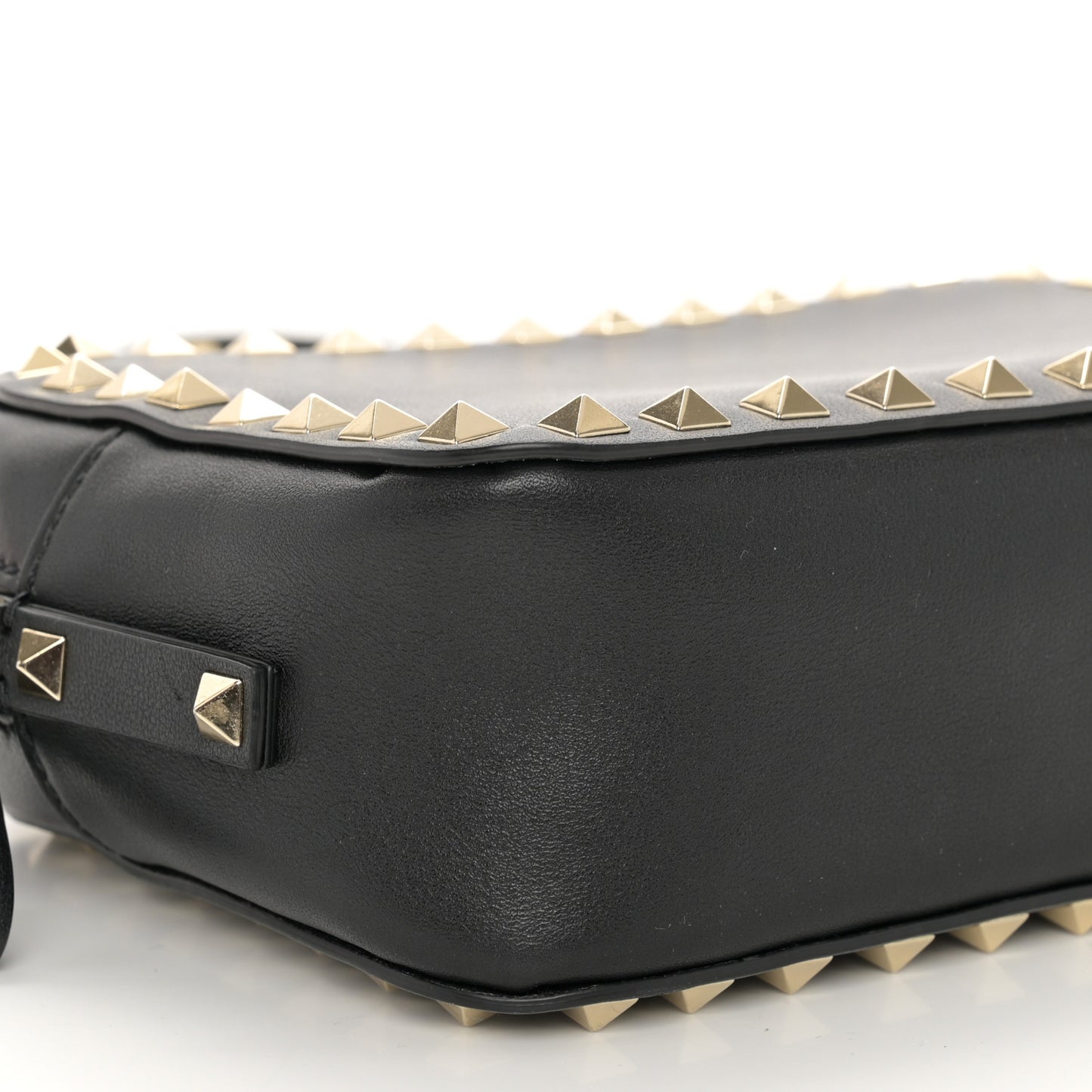 Calfskin Rockstud Camera Crossbody Bag Black