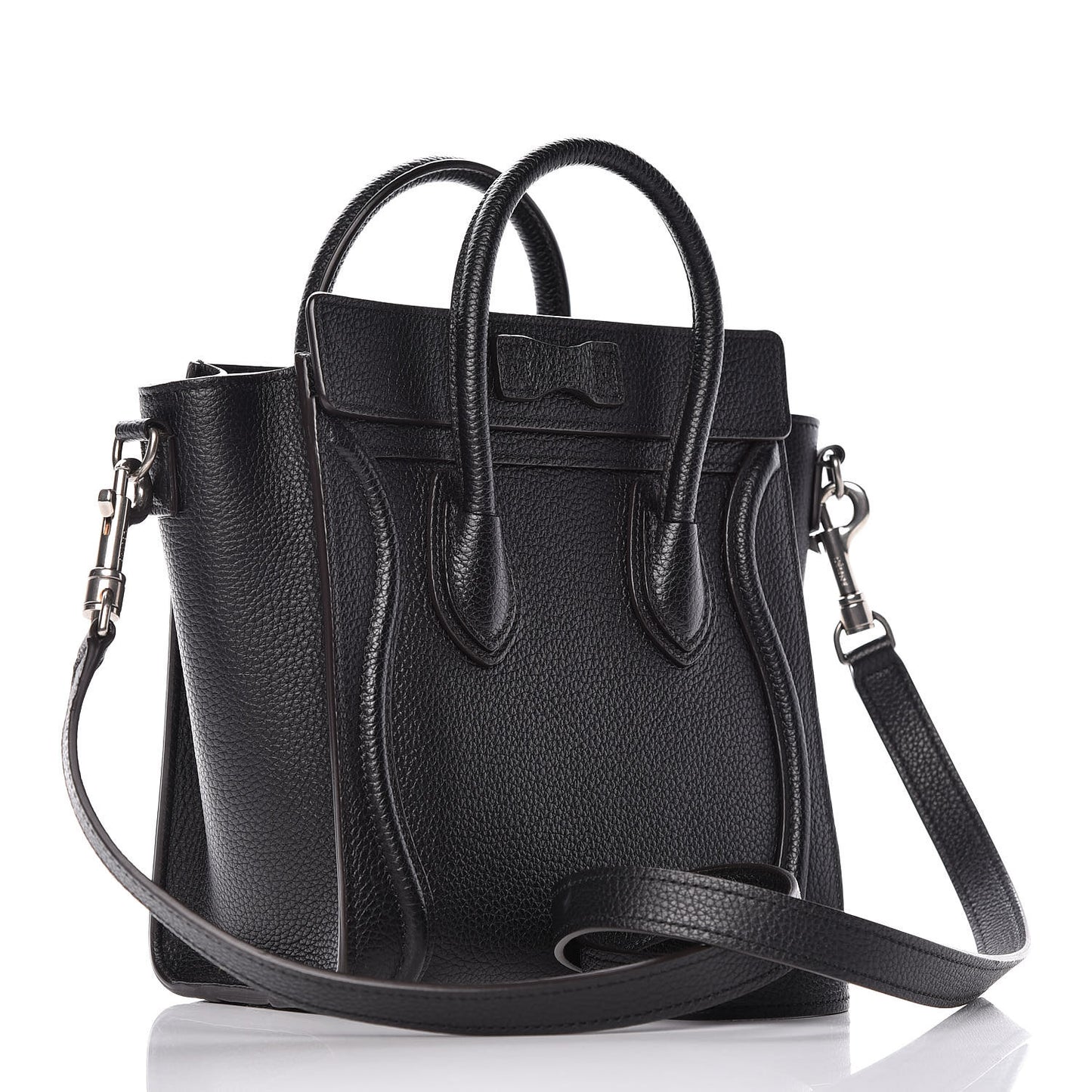 Drummed Calfskin Nano Luggage Black