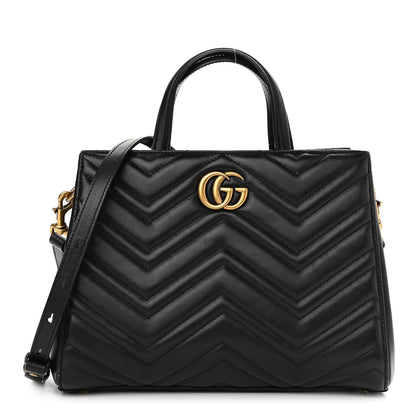 Gucci Calfskin Matelasse Small GG Marmont Tote Black 1 of 10