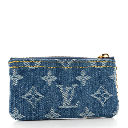 Louis Vuitton Monogram Denim Key Pouch Denim Blue 3 of 8