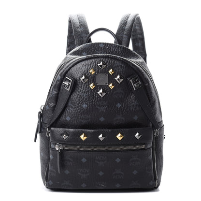MCM Visetos Studded Small Dual Stark Backpack Black 1 of 19