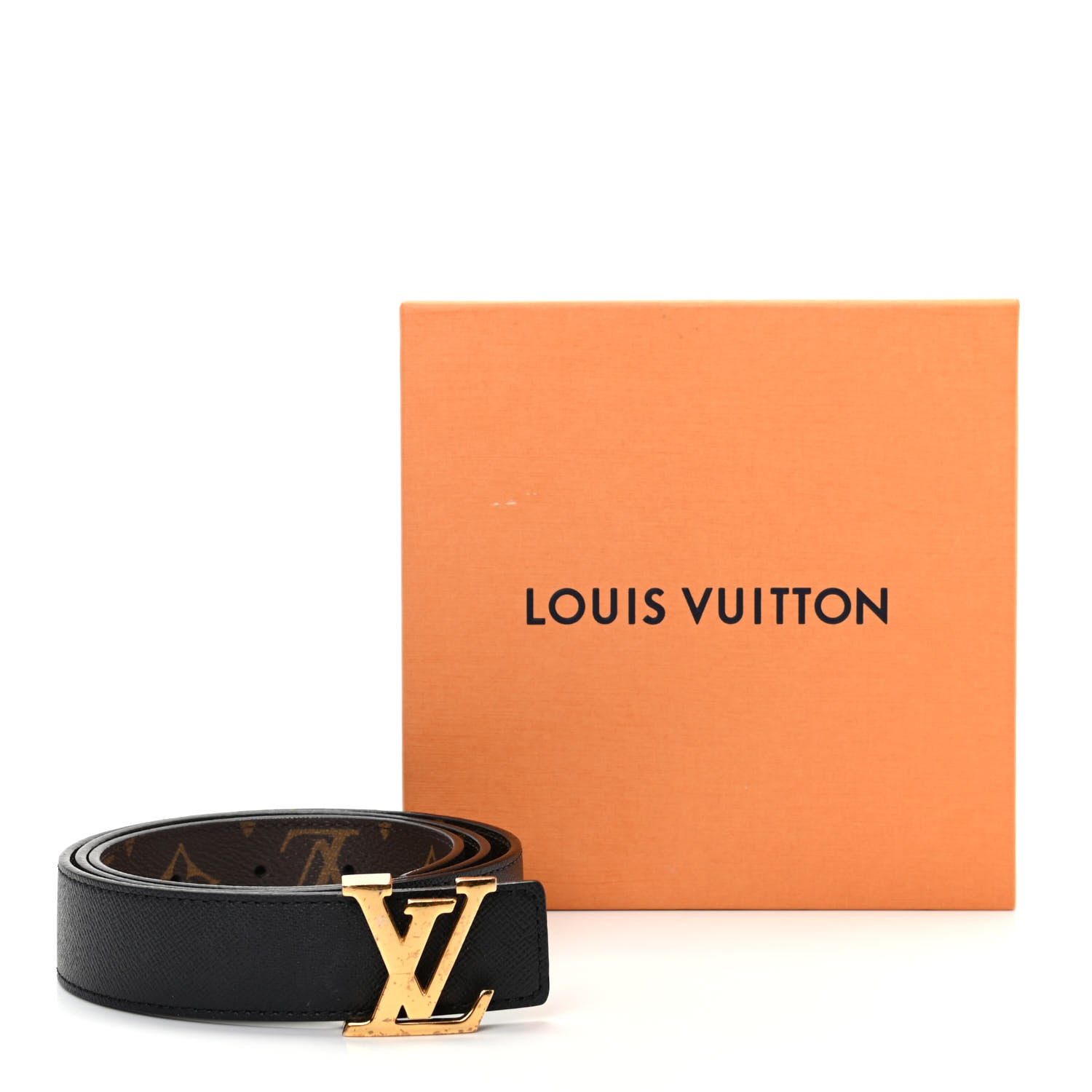 Louis Vuitton Calfskin Monogram 30mm LV Initiales Reversible Belt 85 34 Black 6 of 6