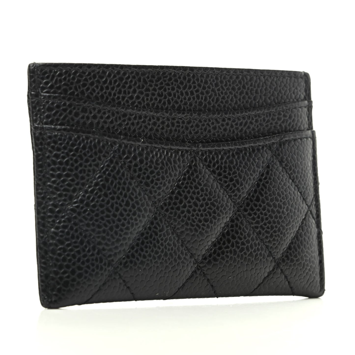 Caviar Quilted Card Holder Black
