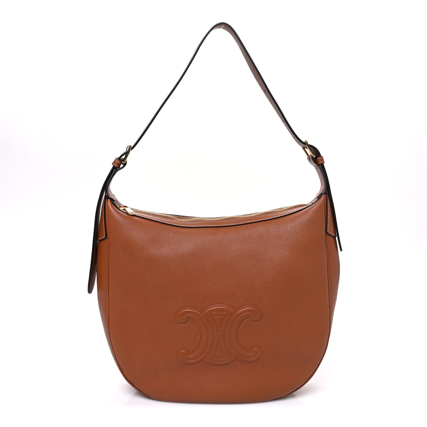 Supple Calfskin Medium Triomphe Heloise Shoulder Bag Tan