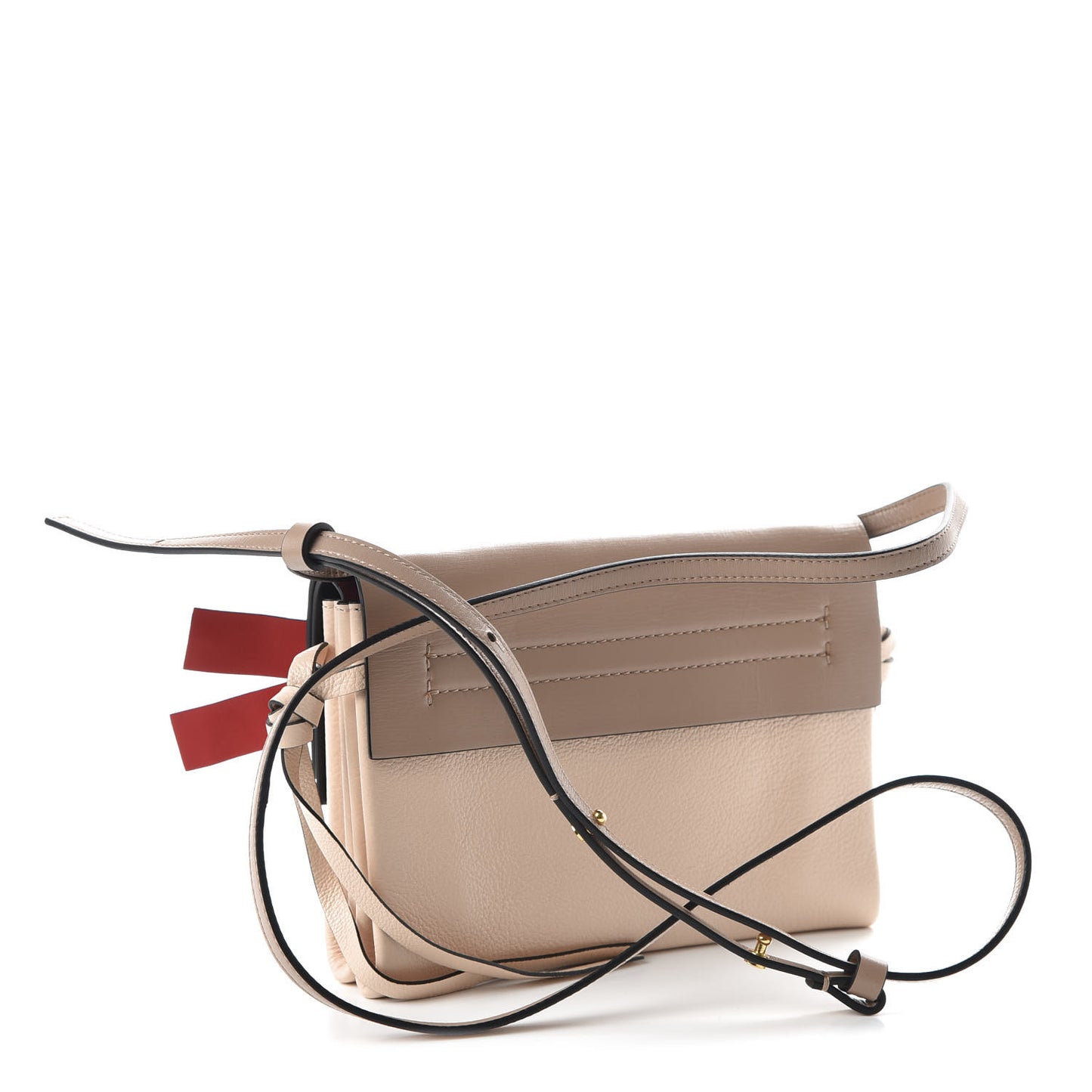 Smooth Calfskin Small VRing Crossbody Bag Rose Cannelle Light Ivory Cerise