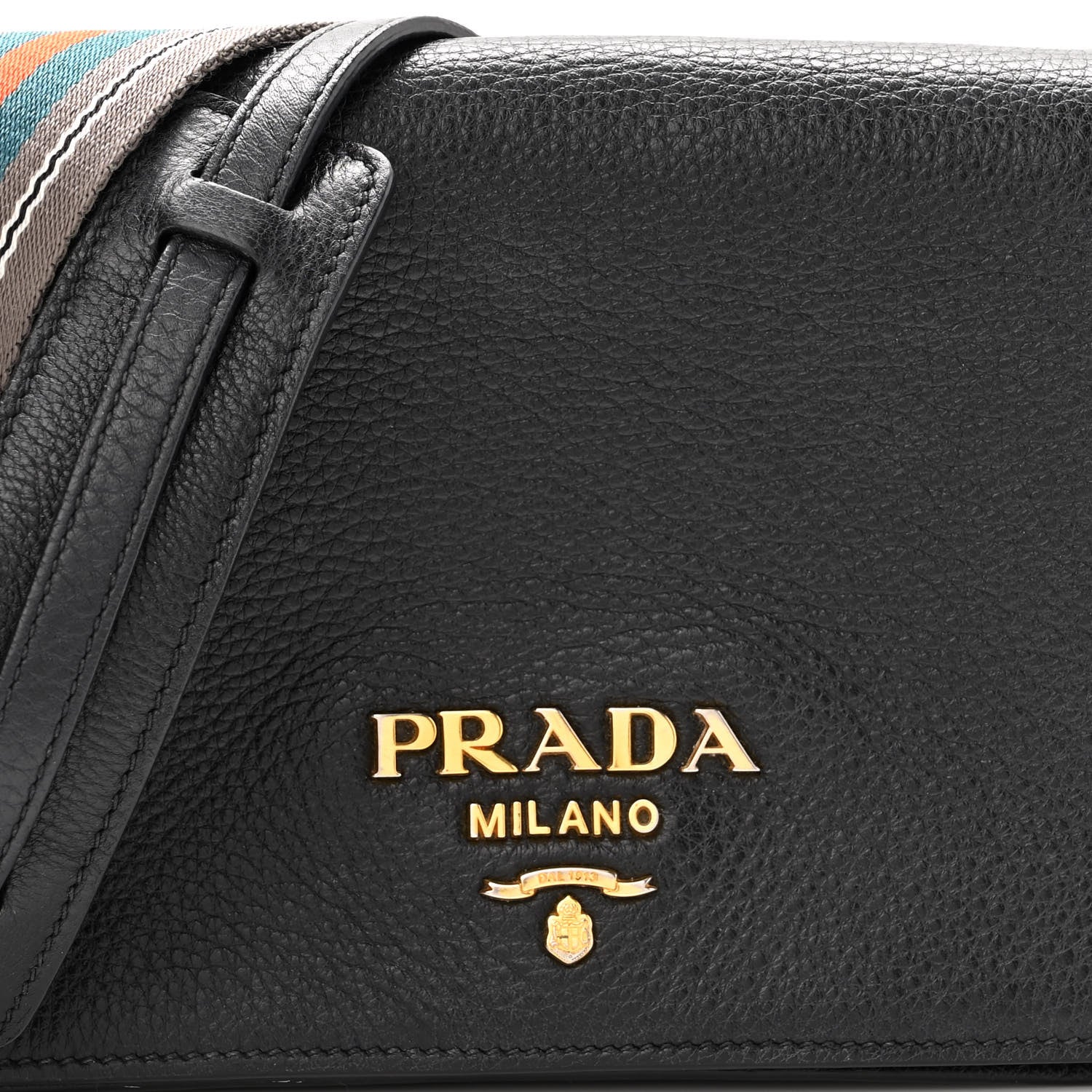 Prada Vitello Daino Flap Crossbody Black 7 of 10
