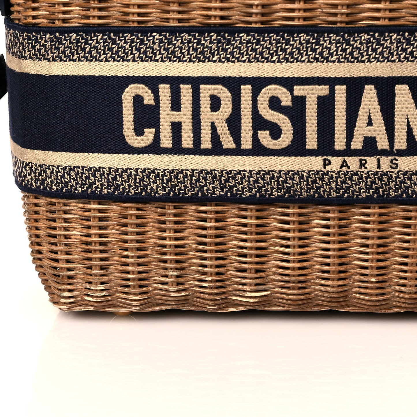 Wicker Oblique Basket Bag Blue