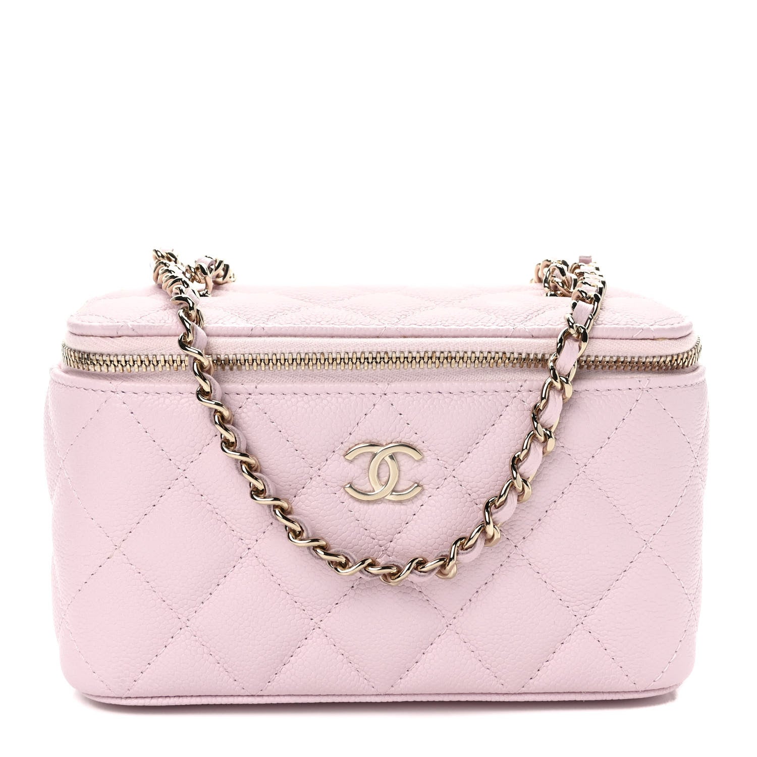 Chanel Caviar Quilted Small Vanity Case With Chain Pink 1 of 10