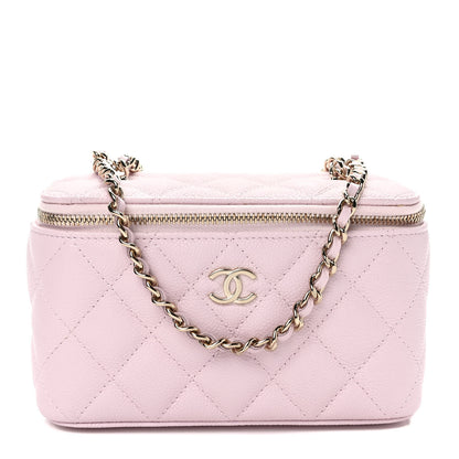 Chanel Caviar Quilted Small Vanity Case With Chain Pink 1 of 10