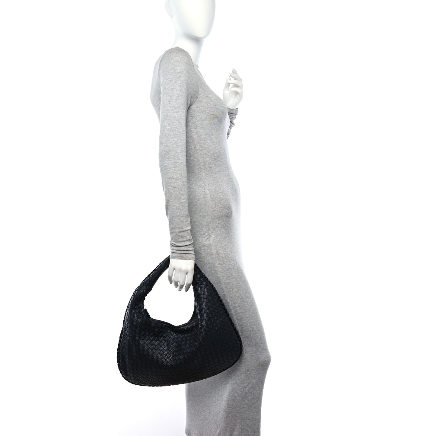 Nappa Intrecciato Medium Veneta Hobo Navy