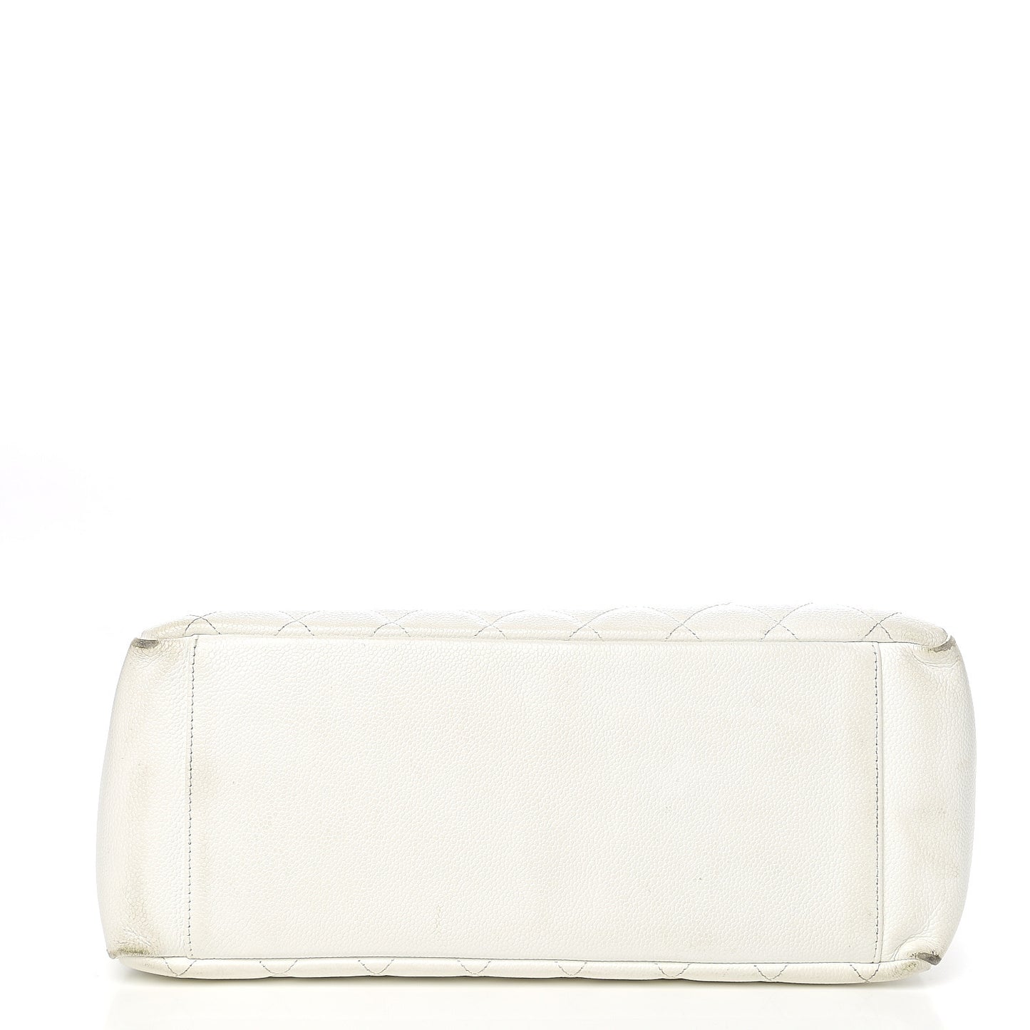 Caviar Quilted Grand Shopping Tote GST White