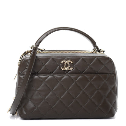 Chanel Lambskin Quilted Medium Trendy CC Bowling Bag Dark Khaki 1 of 12