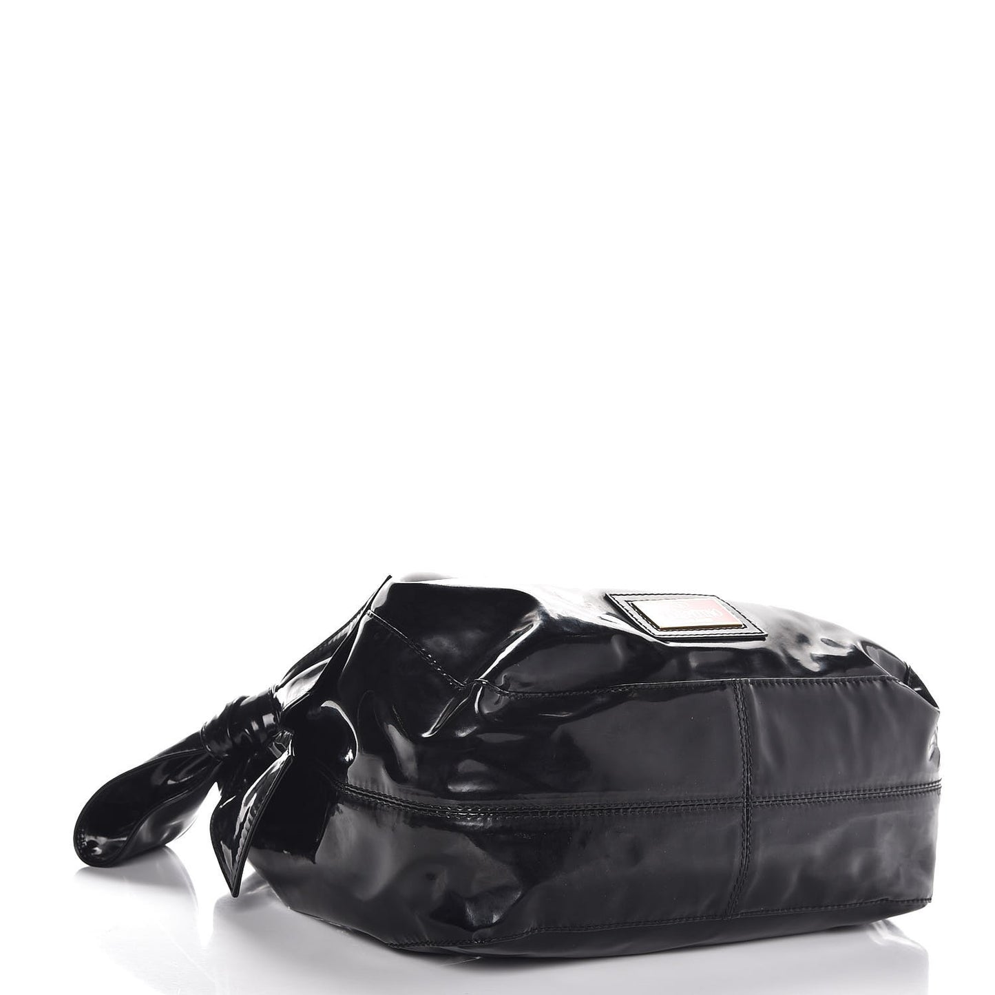 Patent Lacca Small Nuage Bow Hobo Black