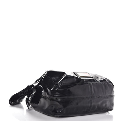 Valentino Garavani Patent Lacca Small Nuage Bow Hobo Black 4 of 7