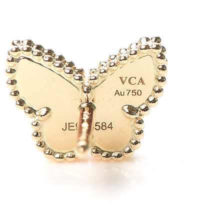 Van Cleef & Arpels 18K Yellow Gold Mother of Pearl Sweet Alhambra Butterfly Earrings 4 of 7