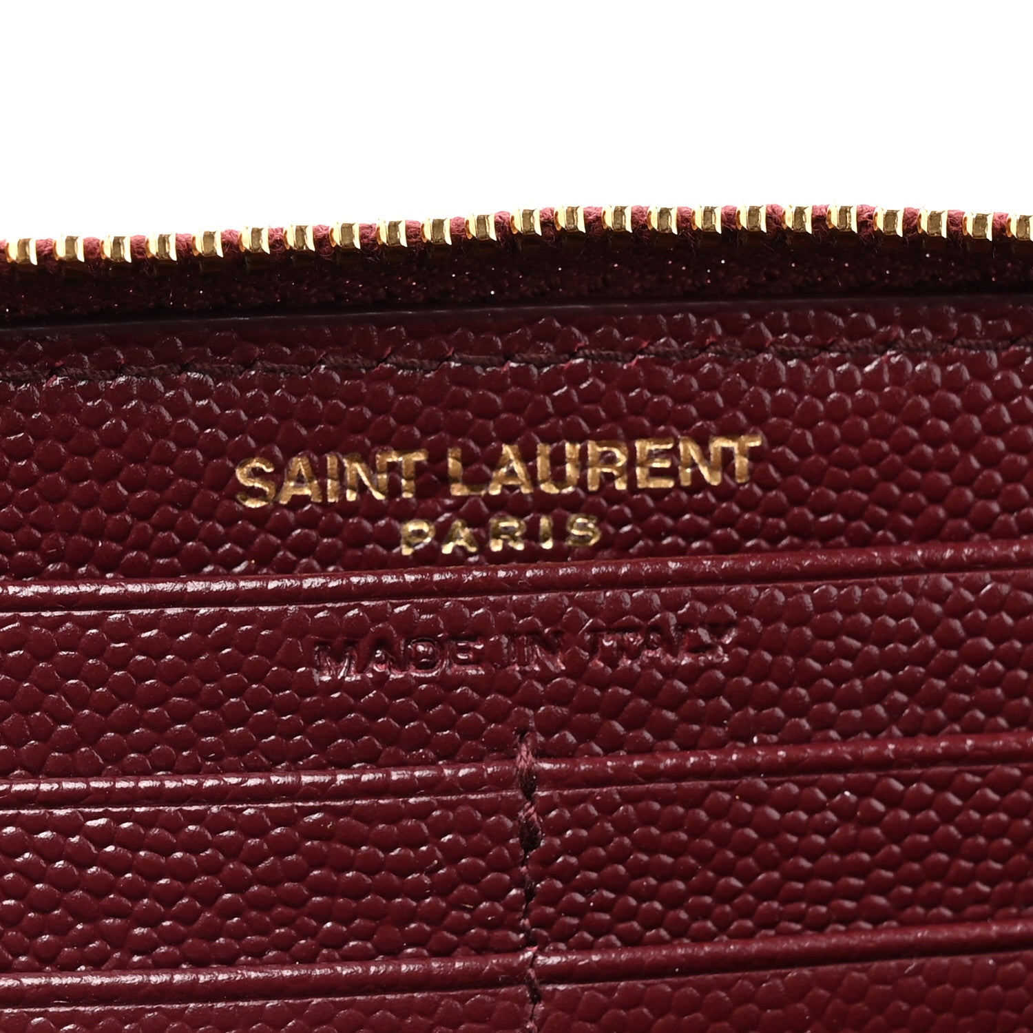 Saint Laurent Grain De Poudre Matelasse Chevron Monogram Zip Around Wallet Rouge Legion 5 of 7