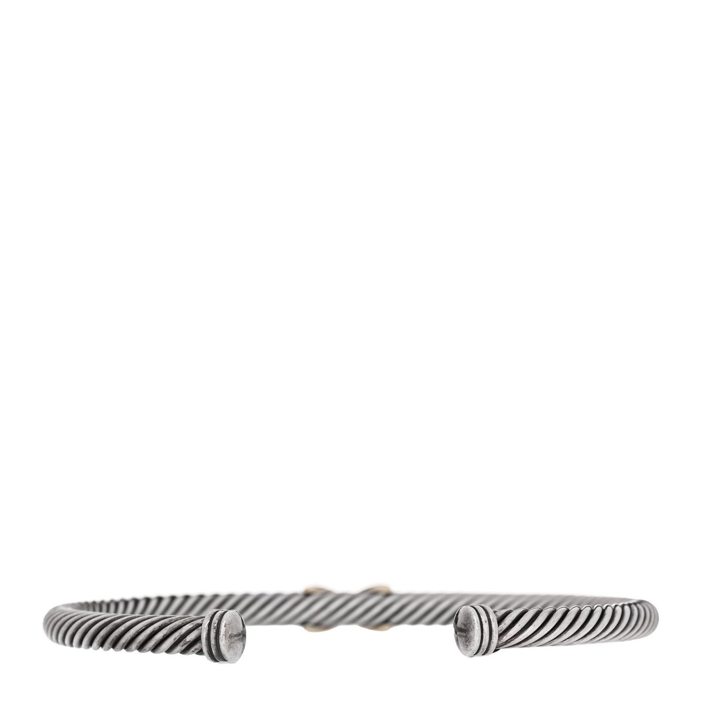 Sterling Silver 14K Yellow Gold 4mm X Station Cable Bracelet