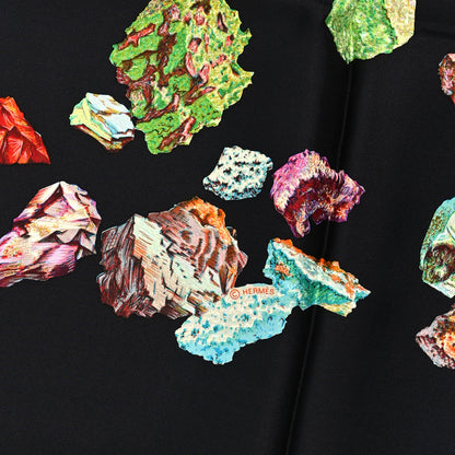 Hermes Silk Mineraux Scarf 90 Black Vert Vif Multicolor 4 of 5