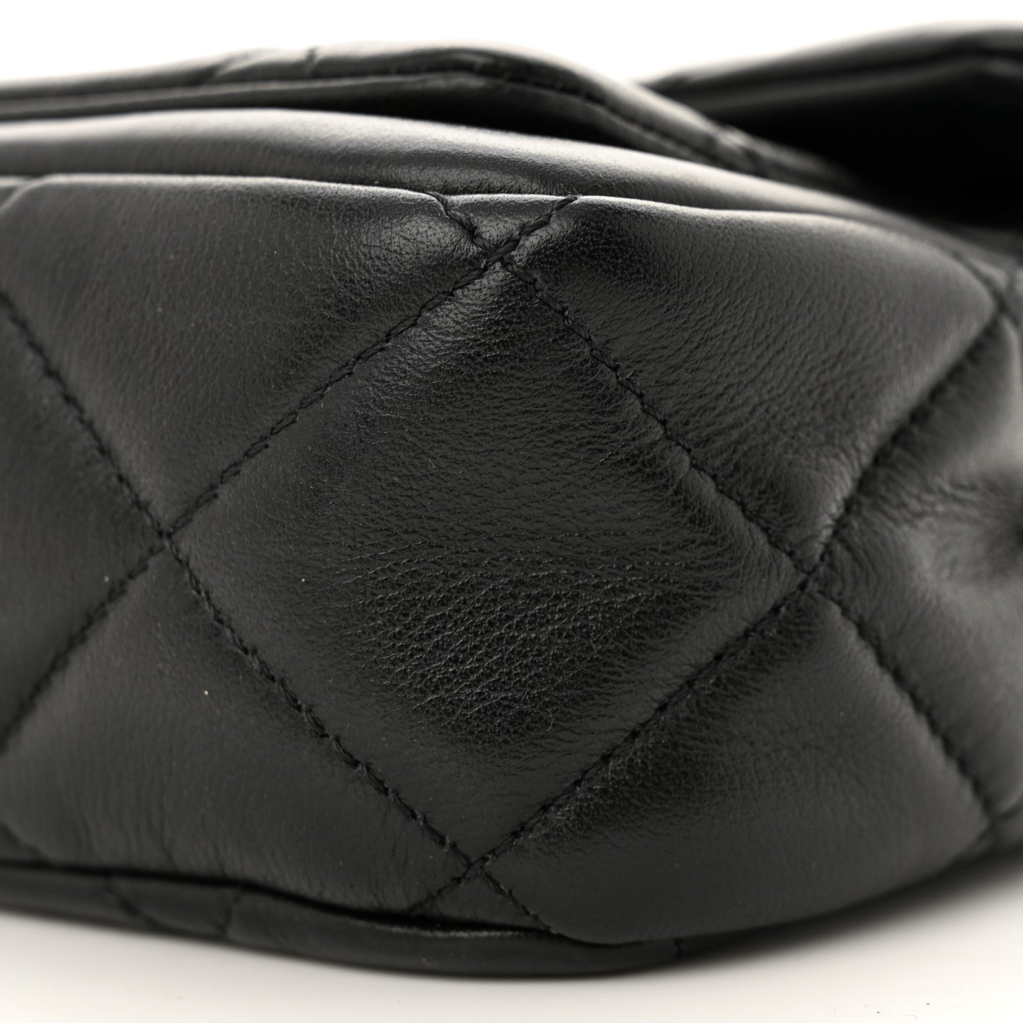 Lambskin Quilted Small Single Flap Black