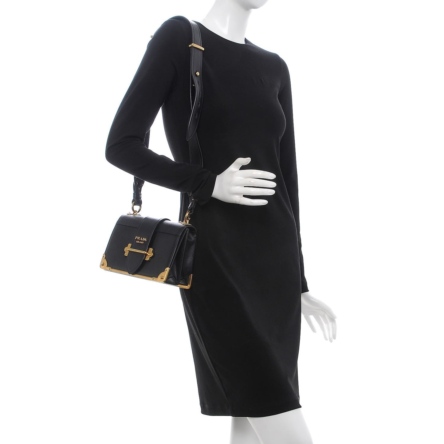 City Calf Saffiano Cahier Bag Nero Black