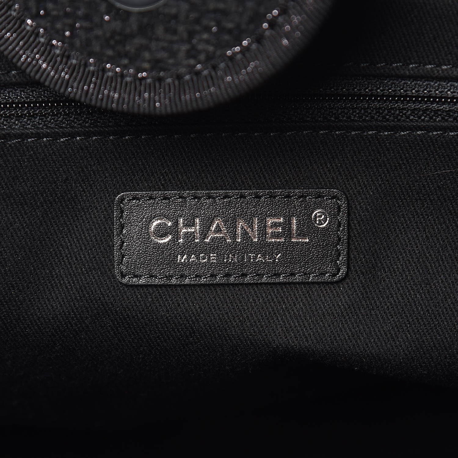 Chanel Lurex Boucle Large Deauville Tote Black 7 of 9