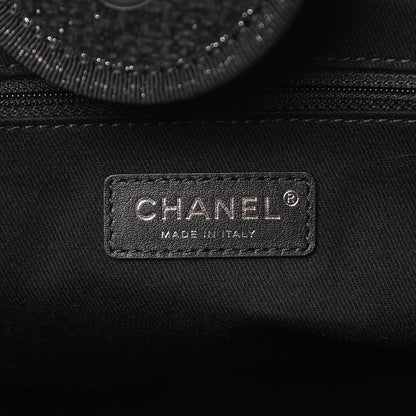 Chanel Lurex Boucle Large Deauville Tote Black 7 of 9