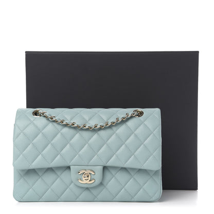Chanel Caviar Quilted Medium Double Flap Light Blue 10 of 10