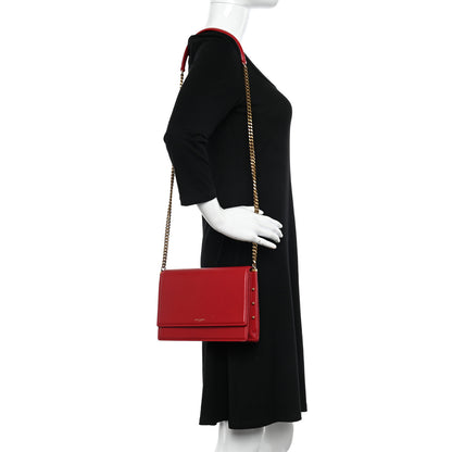 Saint Laurent Smooth Calfskin Zoe Chain Bag Eros Red 2 of 13