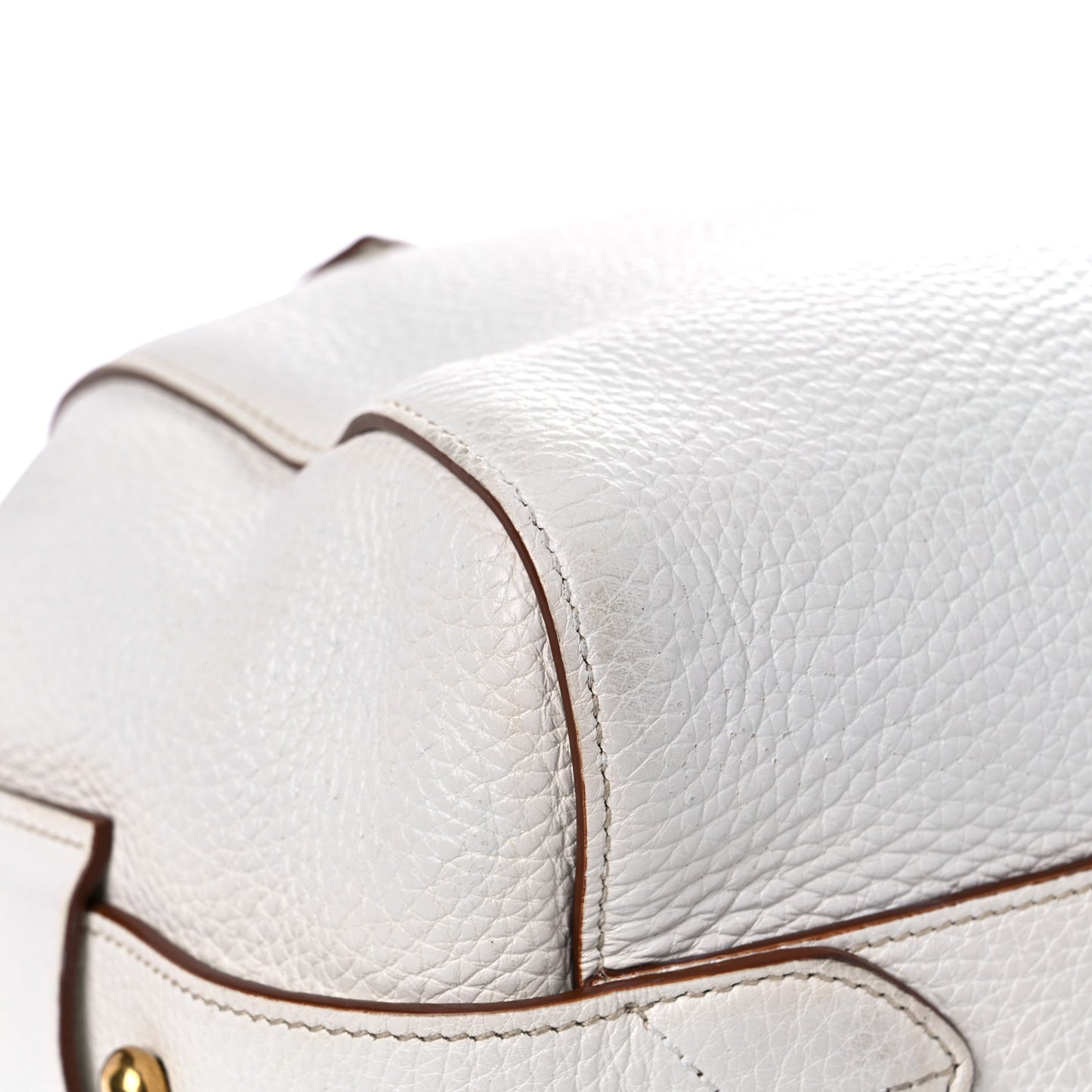 Vitello Daino Medium Top Handle Bag White