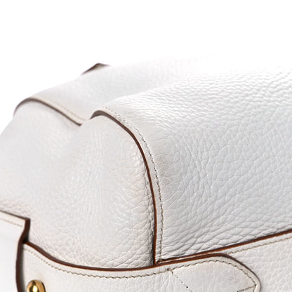 Prada Vitello Daino Medium Top Handle Bag White 8 of 20